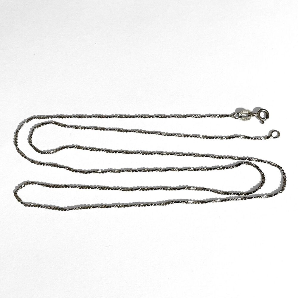 VTG Danecraft Sterling Silver Twisted Serpentine Chain Necklace 23.5" 925 1mm